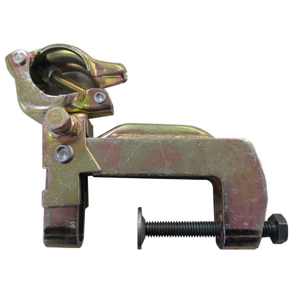 6役(六役)チャックL-100型【15個セット】 4049 (本体フレームはプレス品)鉄骨H鋼(フランジ)と単管パイプをジョイント。(津軽工業)吊り足場,点検用足場,塗装・吹付足場,鉄工所等。溶接加工の治具等にも。橋梁,高架,鉄骨クランプ 六役 ロクヤク 万能型鉄骨クランプ。鉄骨フランジをキャッチするクランプ。建設、塗装などに。(L-100)