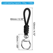 PATIKIL パラコードランヤード クラスプ付き 120 mm 3個 リストキーチェーンコード 金属フックストラップ キー ホイッスル IDカード バッジホルダー用 ブラック