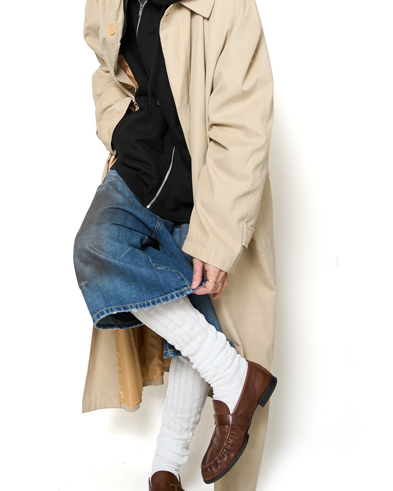 GUCCI "Polyester / Nylon Gabardine Soutien Collar Coat"