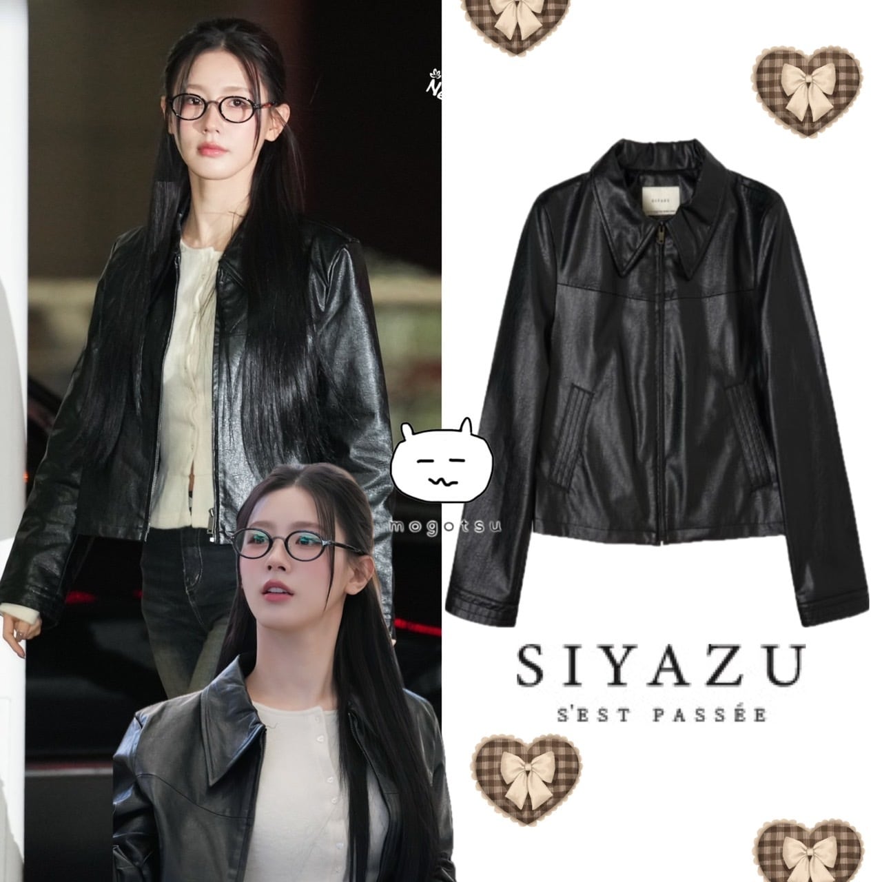 ☆ (G)I-DLE ミヨン 着用！！【SIYAZU】SIOT4023 Fake Leather Crop