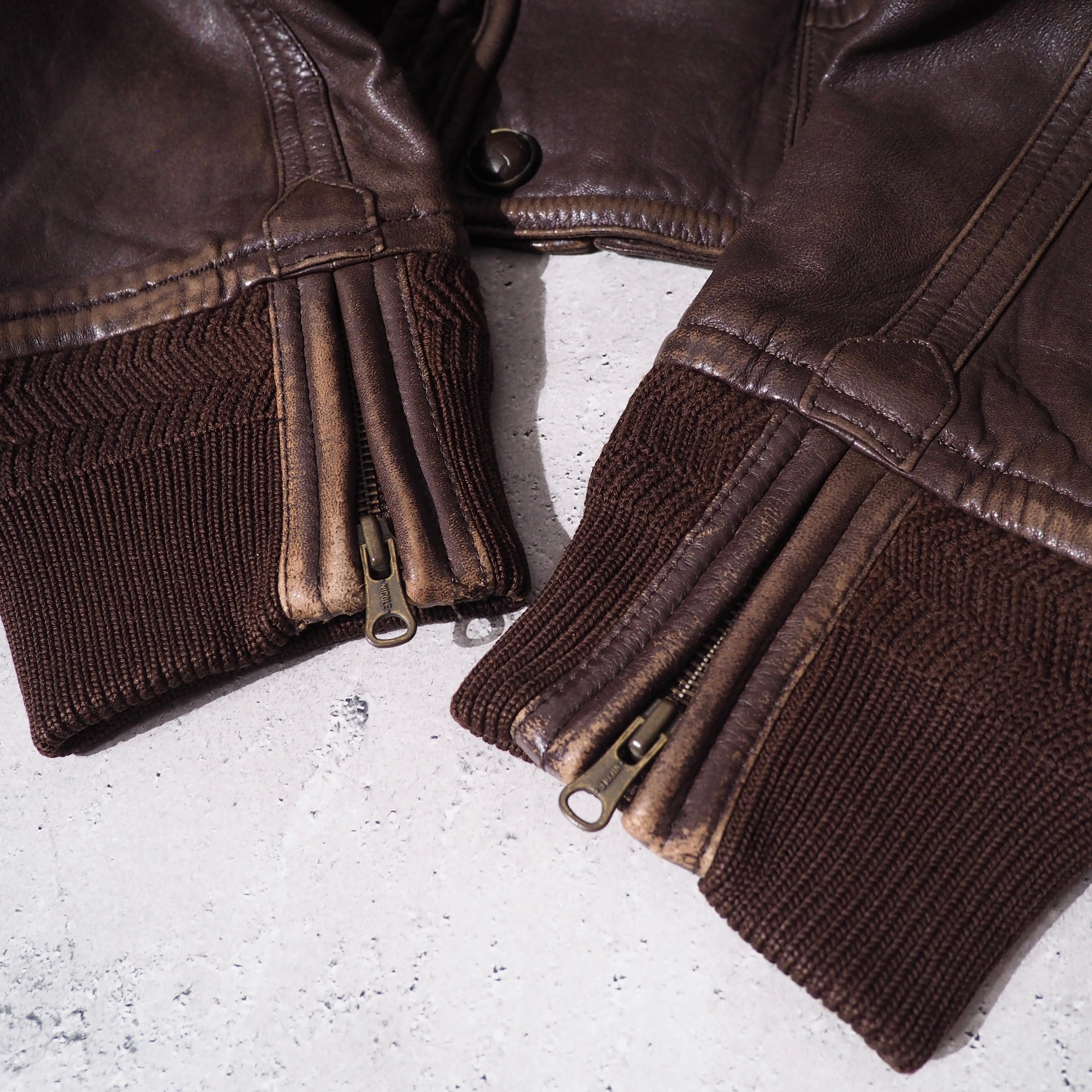 1980s " Monsieur NICOLE " Special N2-A sampling vintage Sheep leather jacket ムッシュニコル N2-A サンプリング レザージャケット