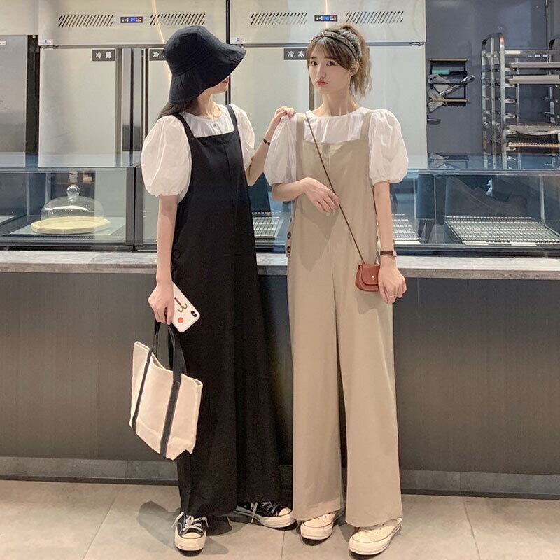 レディースサマールーズ薄手ラウンドネックシャツ パンツ カジュアル 夏物 Oネック 萌量不足33430398201