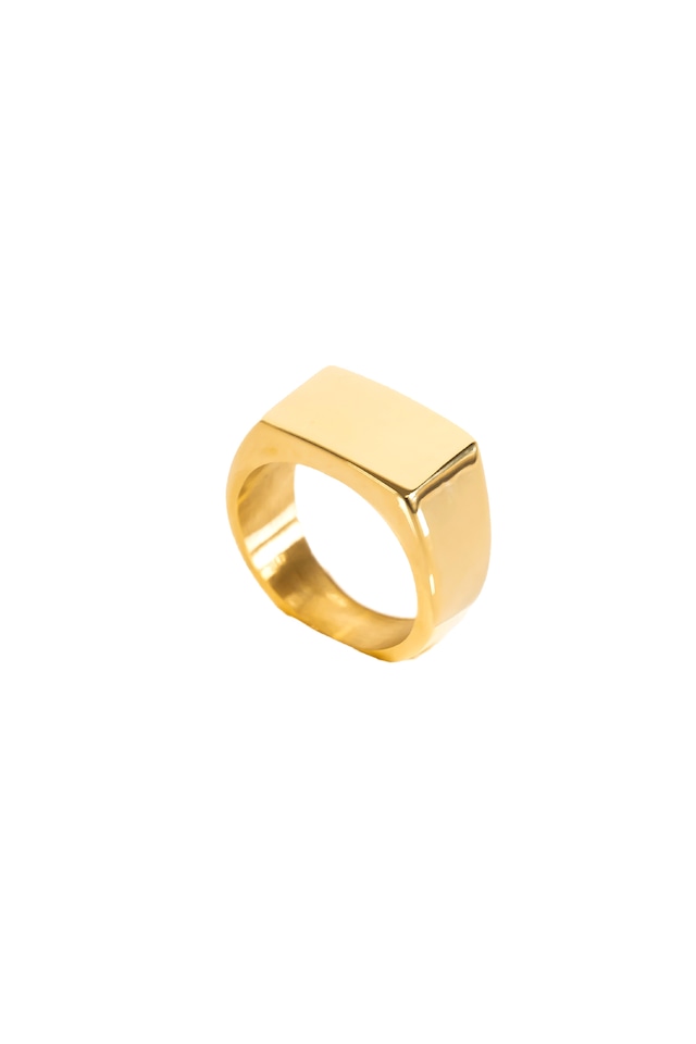 【half square signet ring】 / GOLD