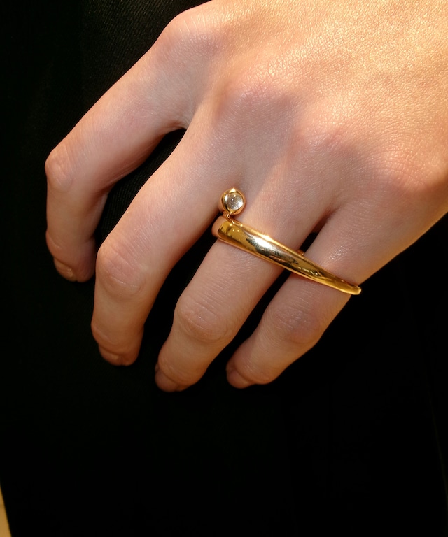 Orbit Moon Ring silver / gold