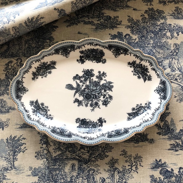 Toile de Jouy トワルドジュイ　フルール　オーバルプレート