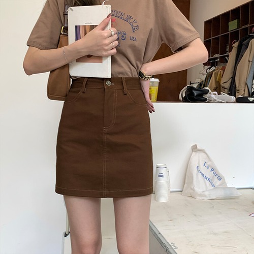 カラーショートスカート ハイウェストAライン 77style93512270593