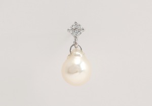 アコヤ真珠マスクチャーム(銀色・ジルコニア)