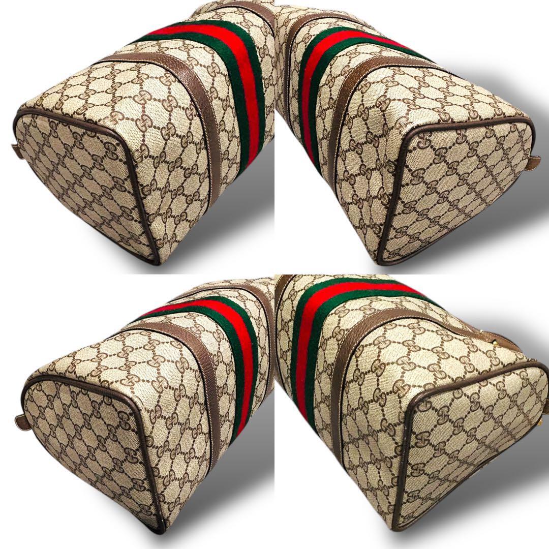 極美品 GUCCI グッチ シェリーライン ハンドバッグ ミニボストン ブラウン 極美品 GUCCI グッチ シェリーライン ハンドバッグ ミニボストン