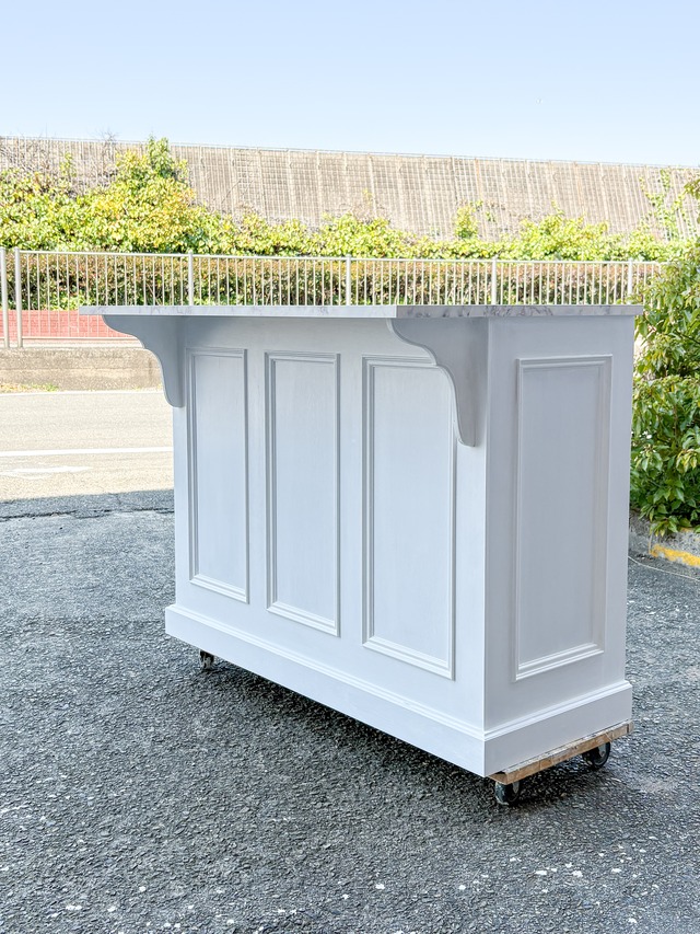 海外インテリア風キッチンカウンター179 (大理石天板・アイランドカウンター)W1200 オーダーメイド家具