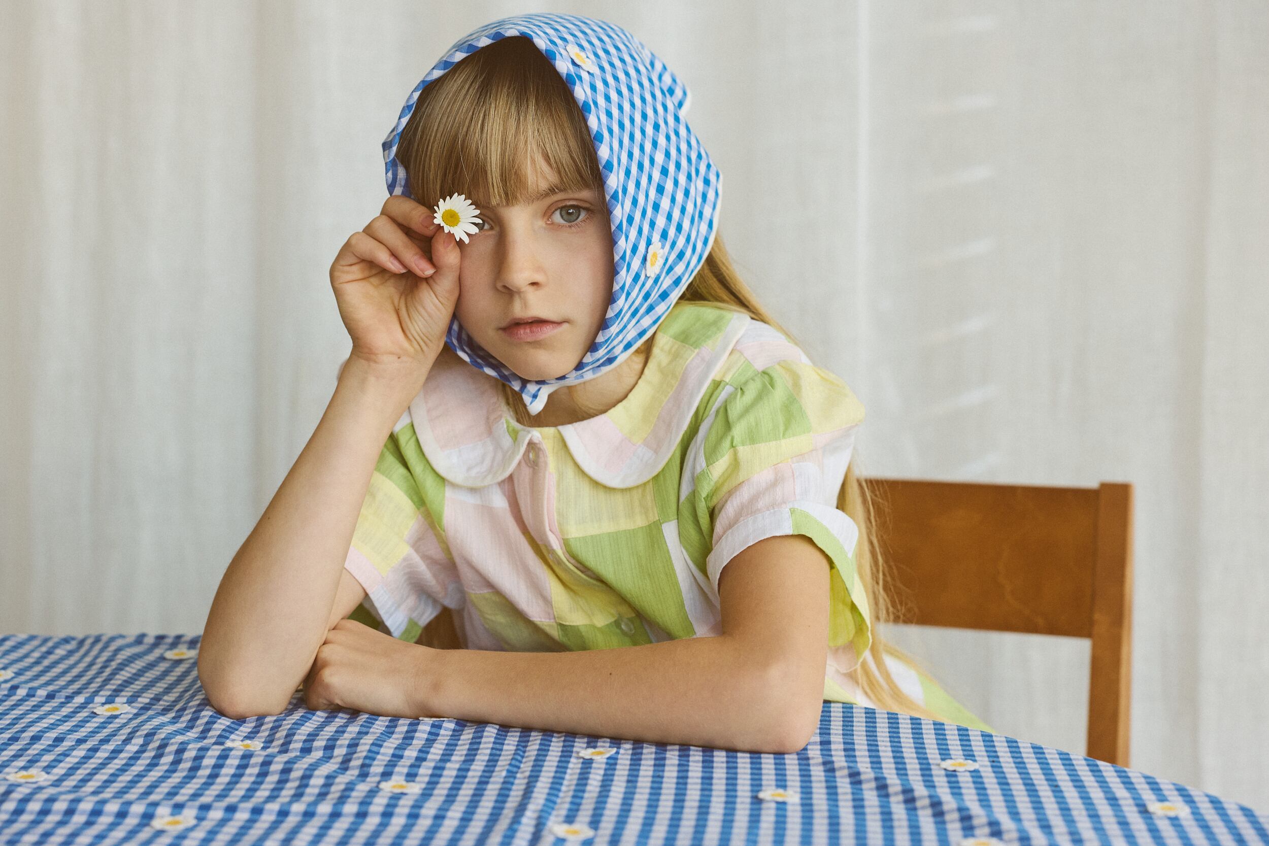 FISH&KIDS 6-7y 長袖ワンピース　パッチワーク FISH & KIDS〛 PATCHWORK DRESS WITH COLLAR (Kids and Women) – Melty