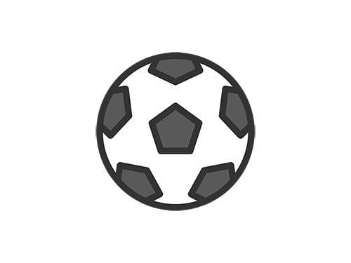 サッカーボールのアイコン（線画カラー）のイラスト | イラスト
