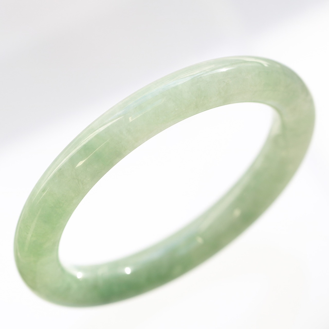 【内径 約54.2mm】ハイクラスバングル princess/clear A貨翡翠 jd_bg1296