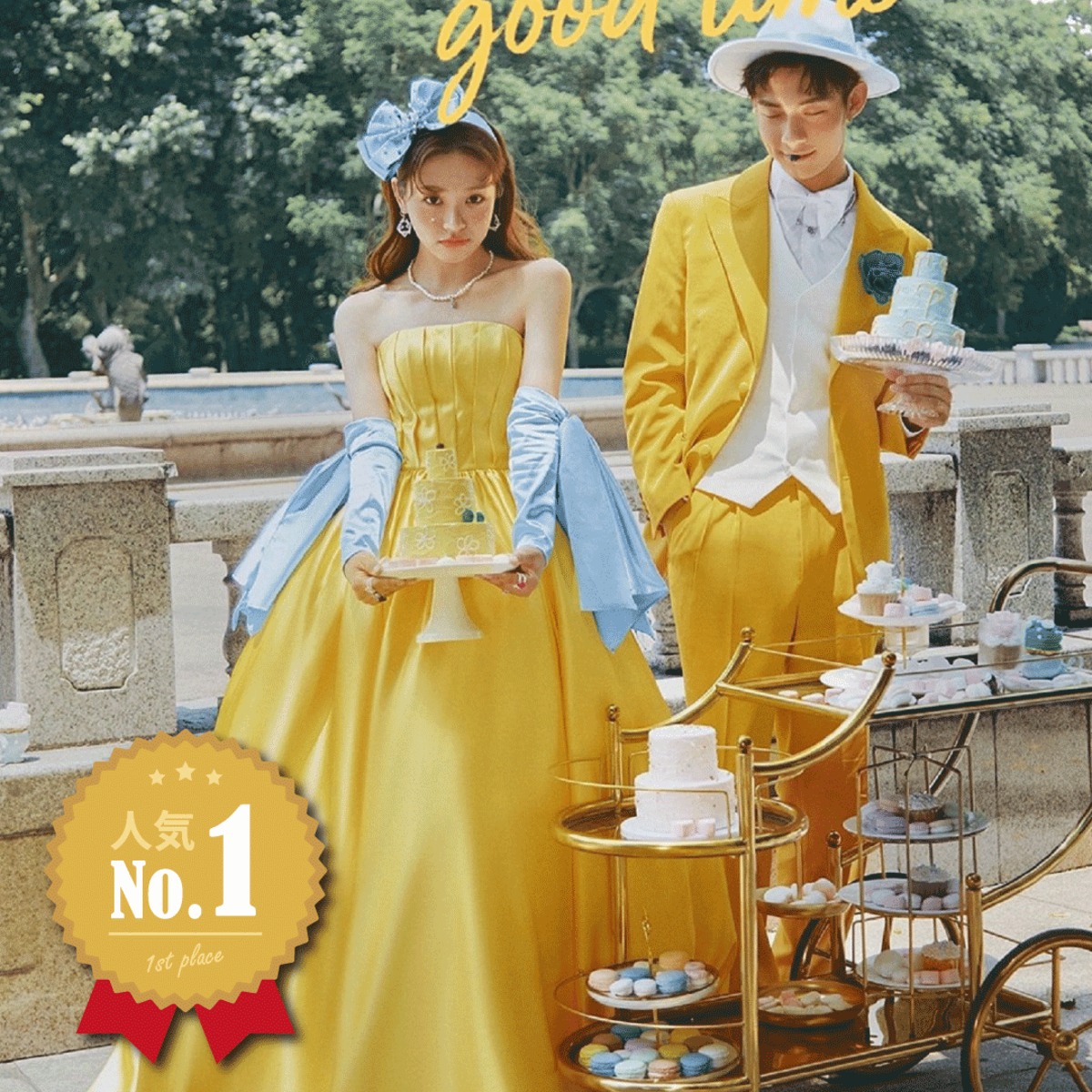 男女セット　イエローカラードレス 二次会　結婚式 a0a00152831edb97a89439050552e2