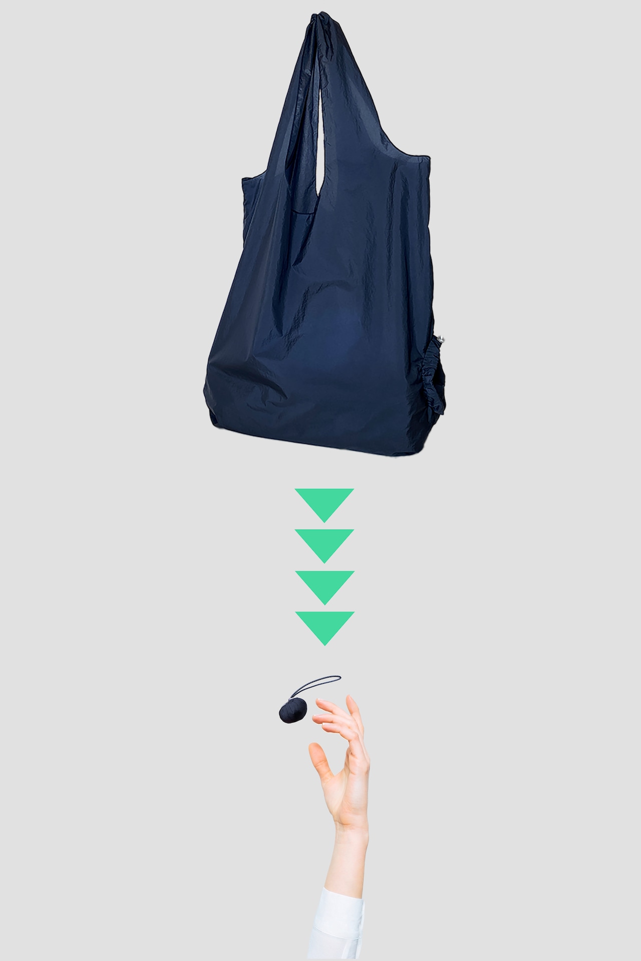 パッと1秒で展開！極限まで小型・軽量化できる究極のバッグ Minimalism Tote-Bag