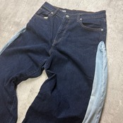 Remake denim jeans 再構築パンツ 定番 サイドラインフレアデニム 濃淡