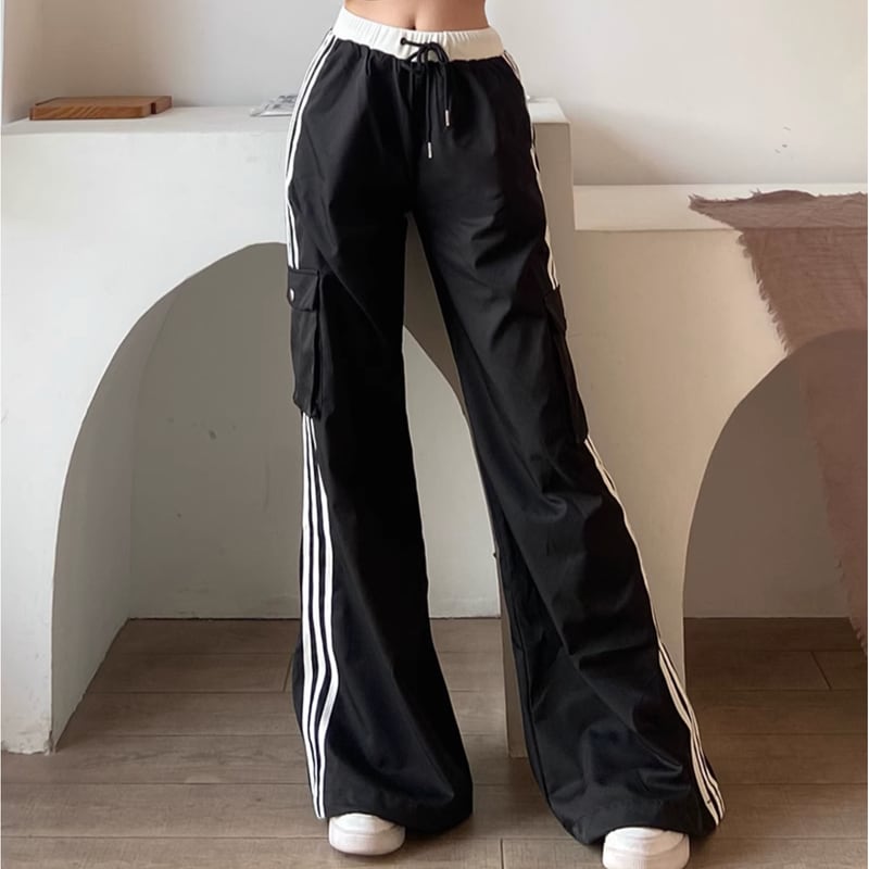 side line wide leg cargo pants la1861