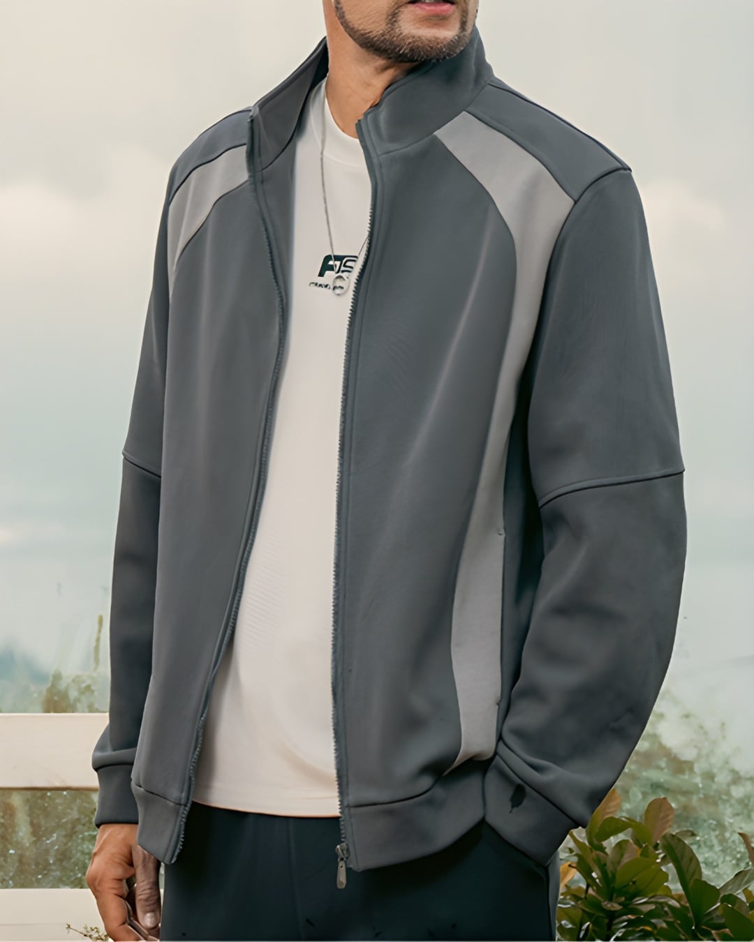 ジャージ素材 ジッパージャケット 4色 E0025