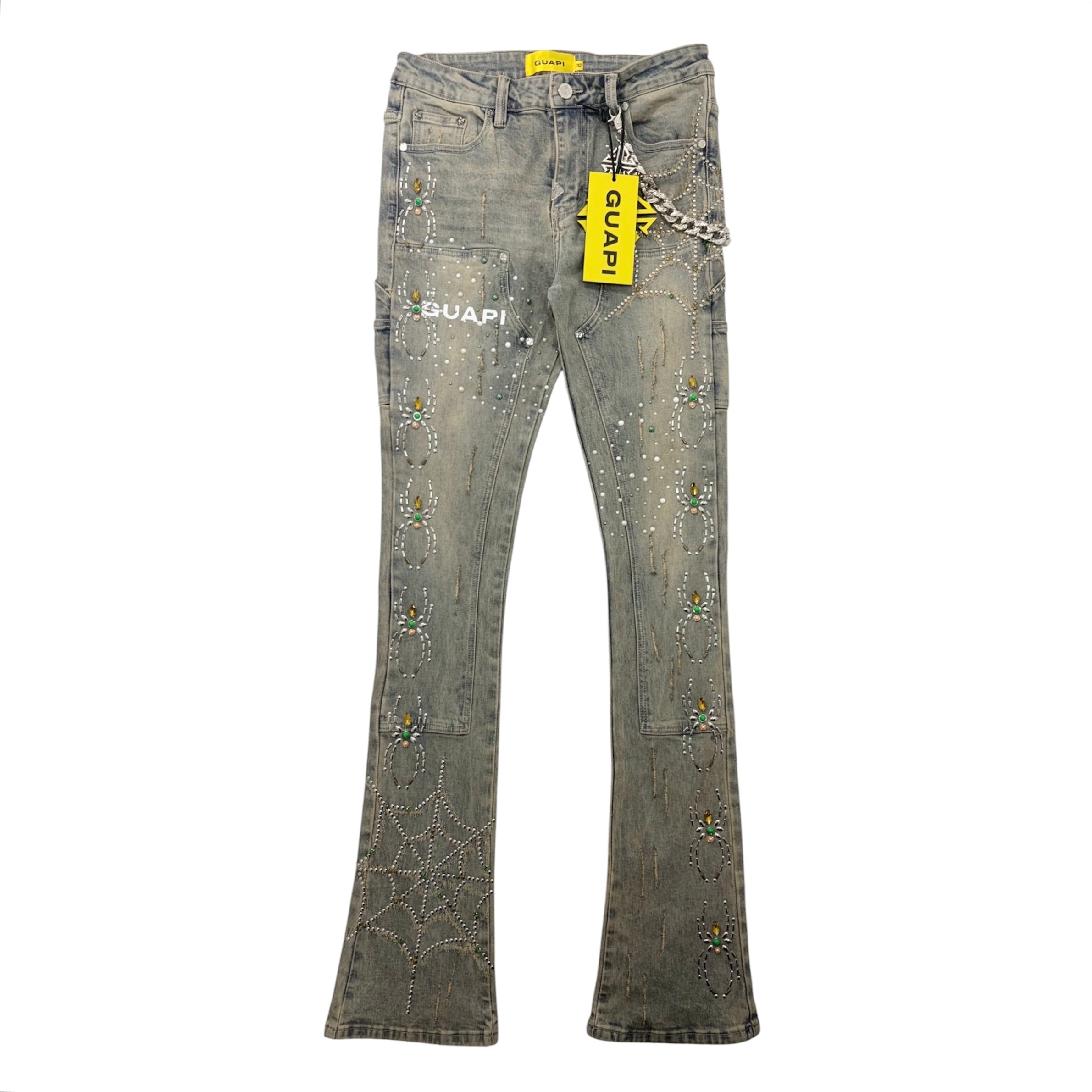GUAPI -Aqua Blue Embellished Denim V2- | Highflyer