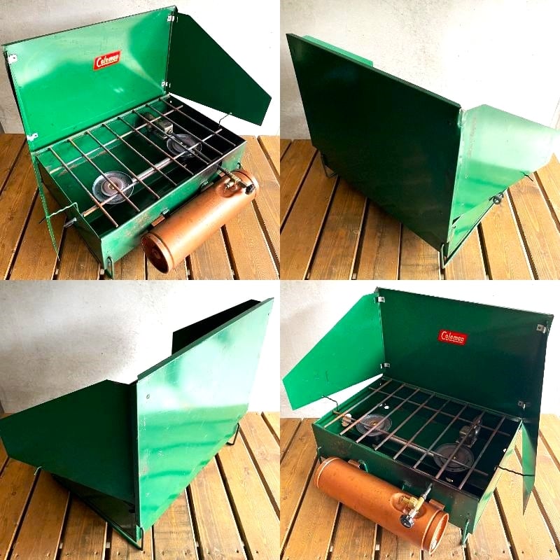 コールマン 初代425後期型 ツーバーナー コッパ―メッキ 円筒タンク