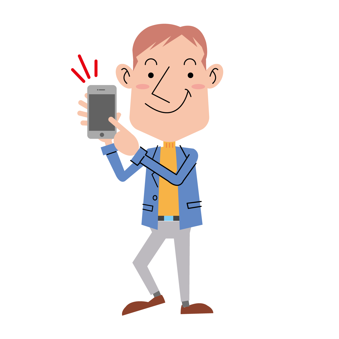 無料イラスト素材 スマホを持った人々のポーズいろいろ 8sukeの人物イラスト屋 かわいいベクター素材のダウンロード販売