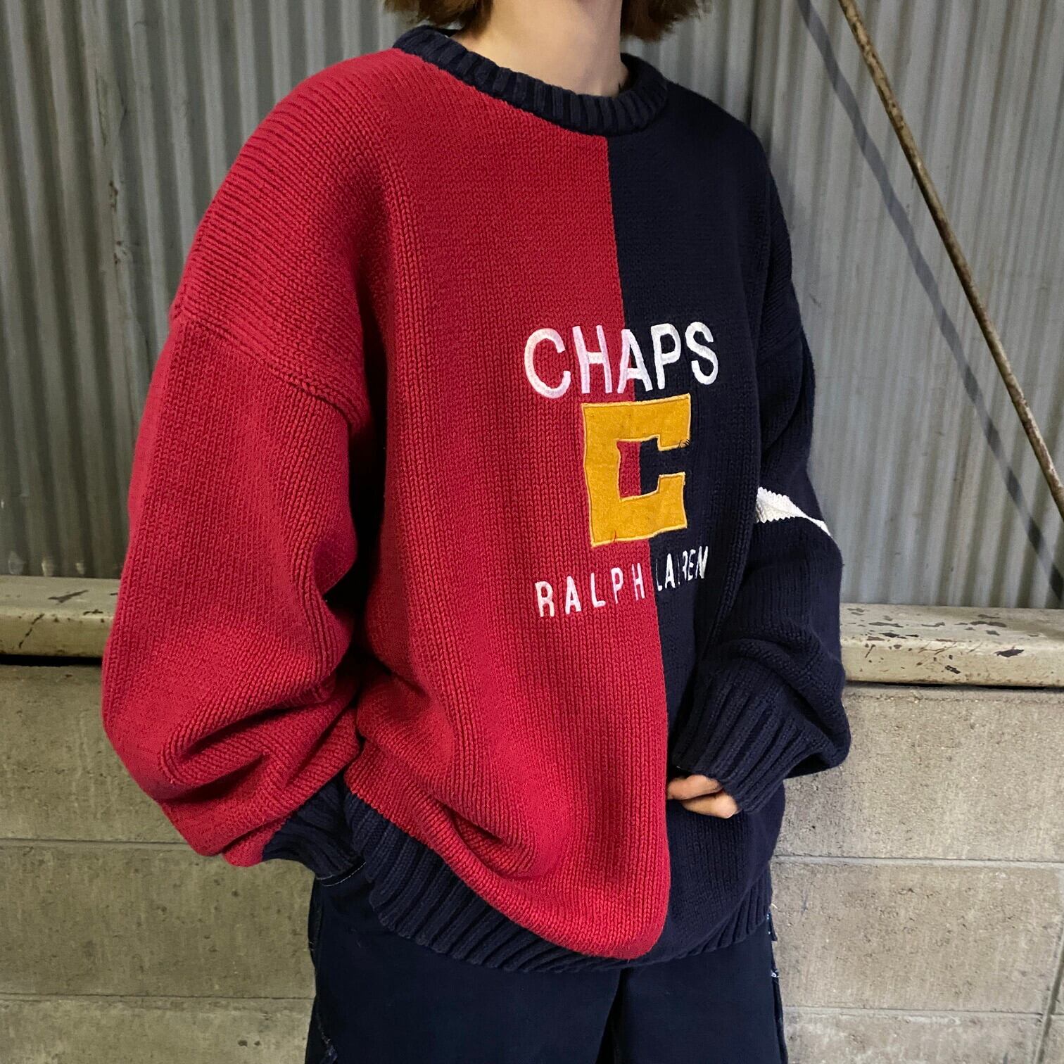 80年代 CHAPS Ralph Lauren チャップス ラルフローレン コットンニット 