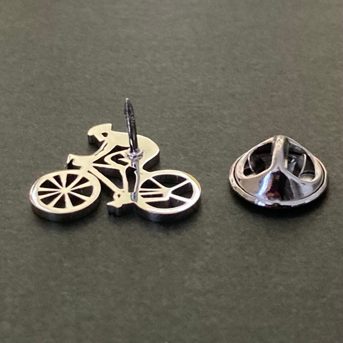 ミニベロ ピンバッジ BD-1 自転車 ピンズ イタヤコレクション シルバー 自転車 ピンズ [ サイクリスト・銀 ] ピンバッジ ブローチ ラペルピン