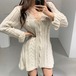 ワンピース セーター ニット ニットワンピース ロング ロング丈 長袖 Vネック リブ ウエストゴム リブニット 伸縮性 ニット かわいい 大人可愛い シンプル 大人可愛い 大人女子 無地 春 秋 10代 20代 30代 レディース 女性用 オフィス OL 通勤 学生 通学 デート お出かけ 女子会 普段使い お揃い 双子 韓国 韓国系 オルチャン ファッション コーデ スタイル 楽ちん 暖かい