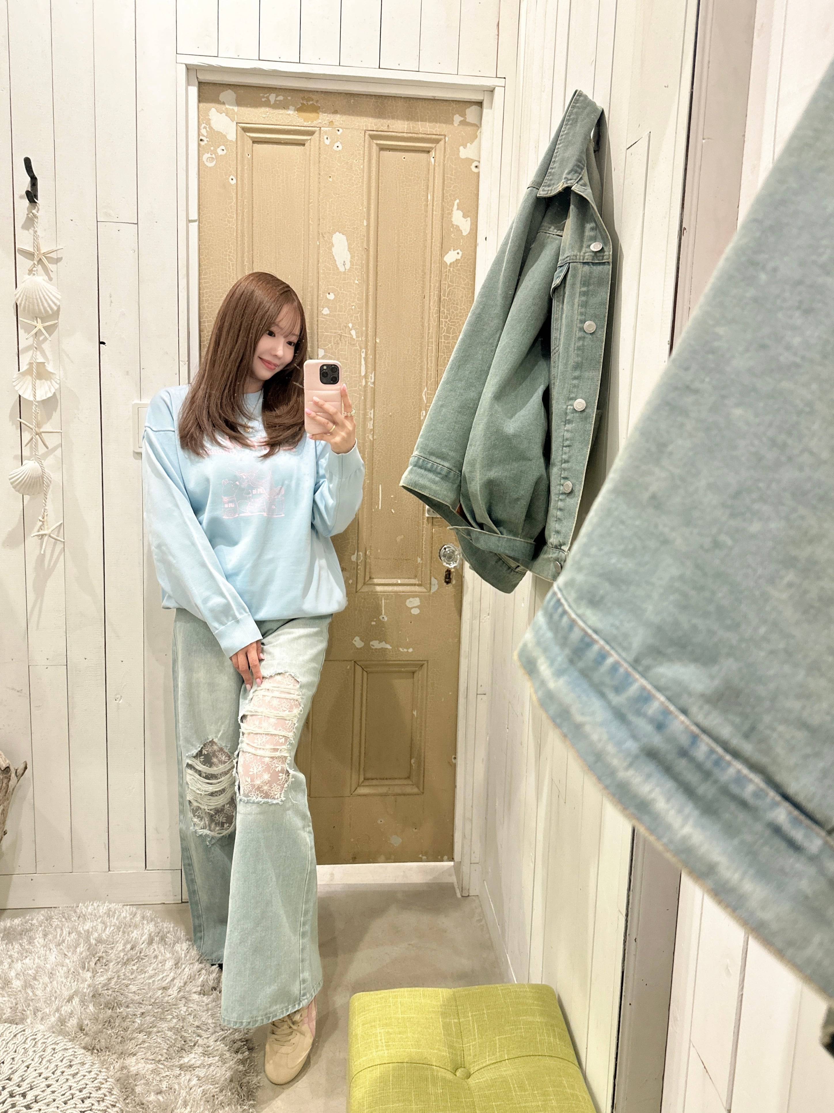 【レディース】レースダメージデニム ¥9,600(10,560)