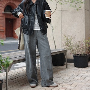 high-waist wide denim pants J00102