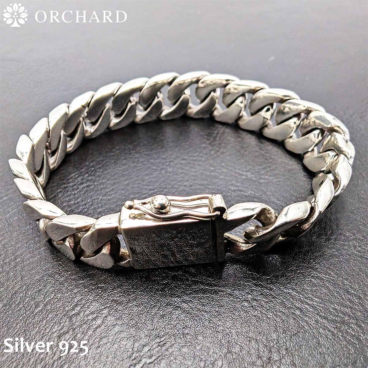 シルバー925 マイアミキューバンチェーン ブレスレット 22cm メンズ 高級ジュエリー シンプル 喜平