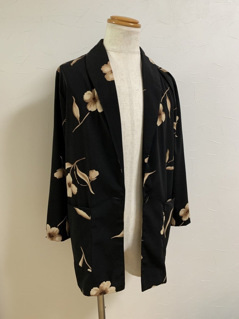 1990's Botanical Pattern Shawl Collar Jacket