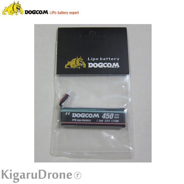 【BT2.0 1SHV 450mAh 1S】DOGCOM HV 450mAh 100C 1S 3.8V FPV lipo battery  with BT2.0コネクターケーブル付