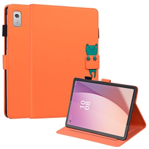 TEDTIKJT Lenovo Tab M9 ケース Lenovo Tab B9 ケース 手帳型【全5色】 レノボ Tab M9 カバー 2022 2023 ケース スムーズなPU レザー 財布型 TB-310FU ケース 耐衝撃 内蔵マグネット スタンド 漫画の人形 Lenovo Tab M9/ Lenovo Tab B9 9.0インチ 対応(オレンジ)