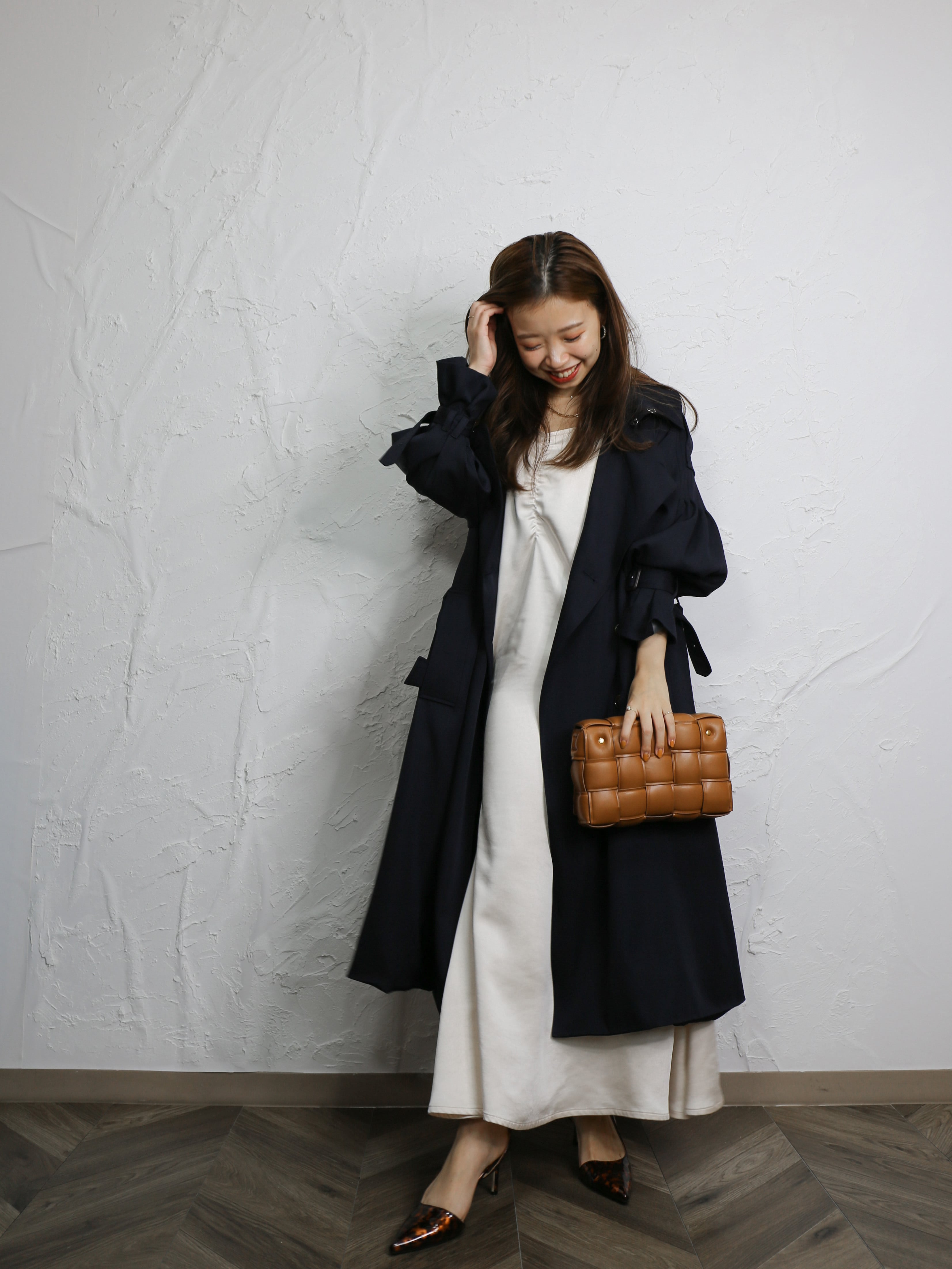 pleats trench coat（navy） | Cara by Katrin TOKYO