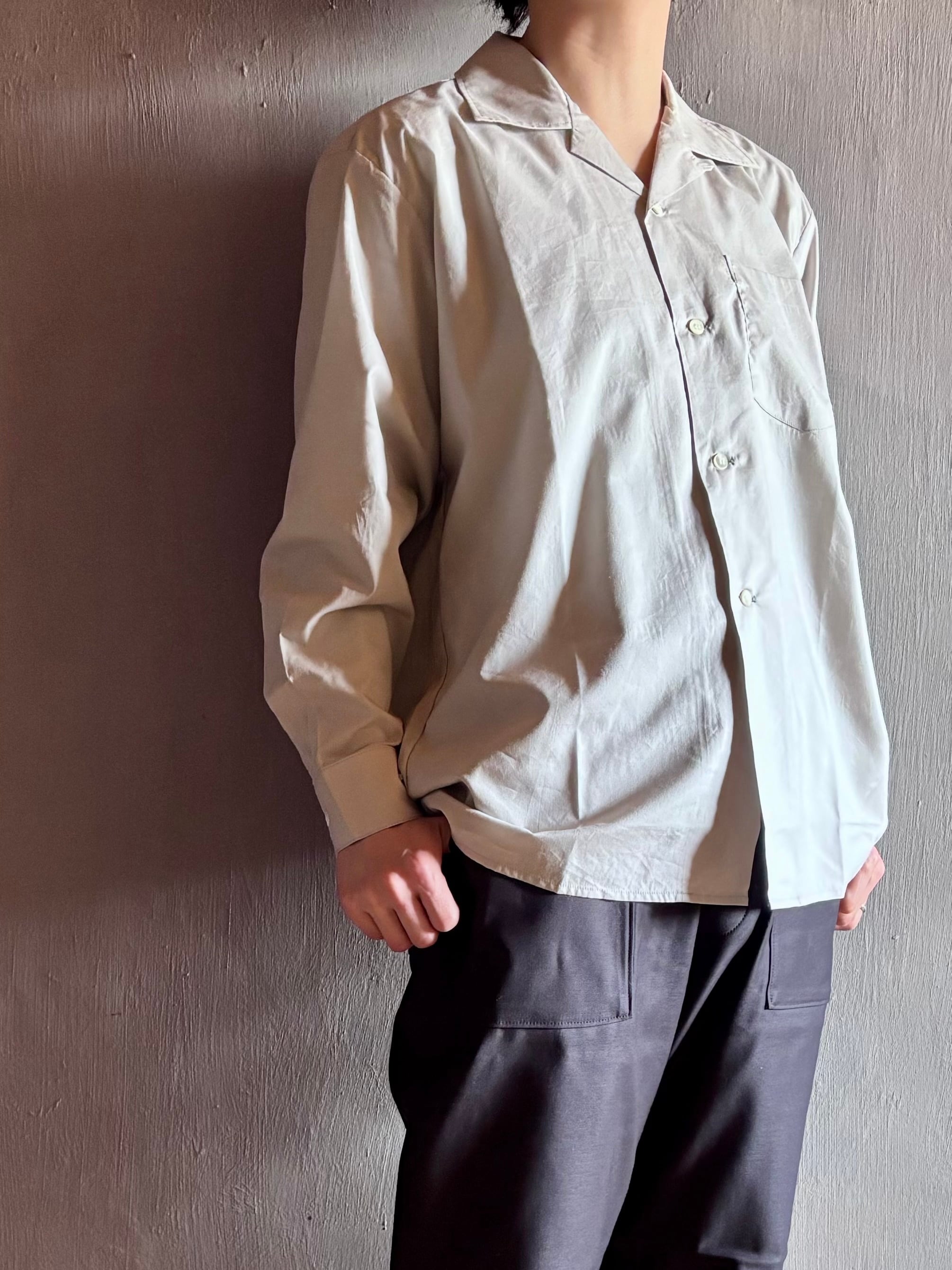 CIOTA｜Open Collar Shirt (Cotton Rayon) , Light Gray | CORNER_122