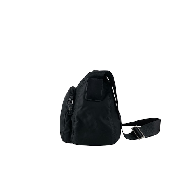 PRADA プラダ ショルダーバッグ ブラック トライアングルロゴ ナイロン ダブルポケット vintage ヴィンテージ オールド se4edp