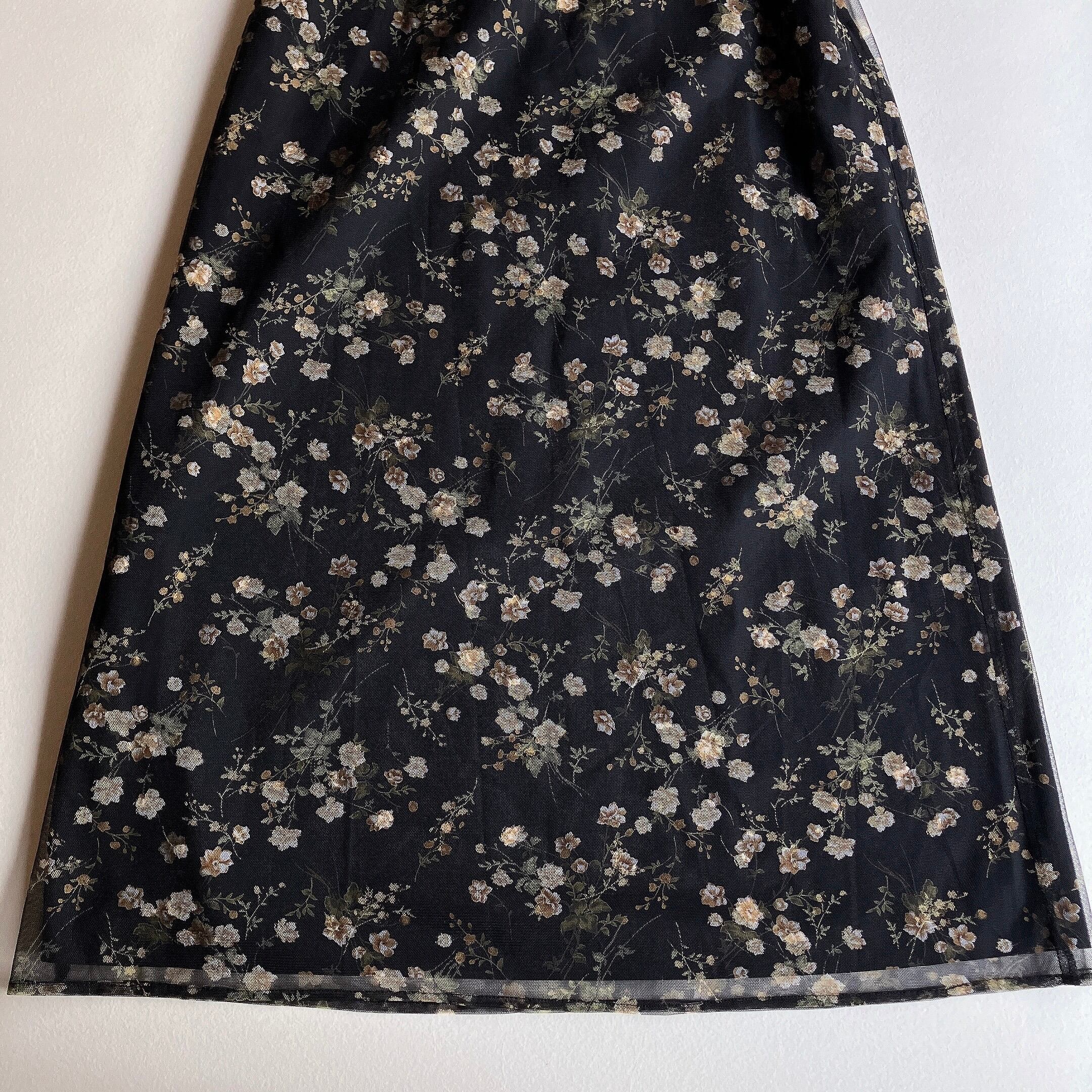 used レトロ 小花柄 ロングスカート 古着 ヴィンテージ vintage | 古着  