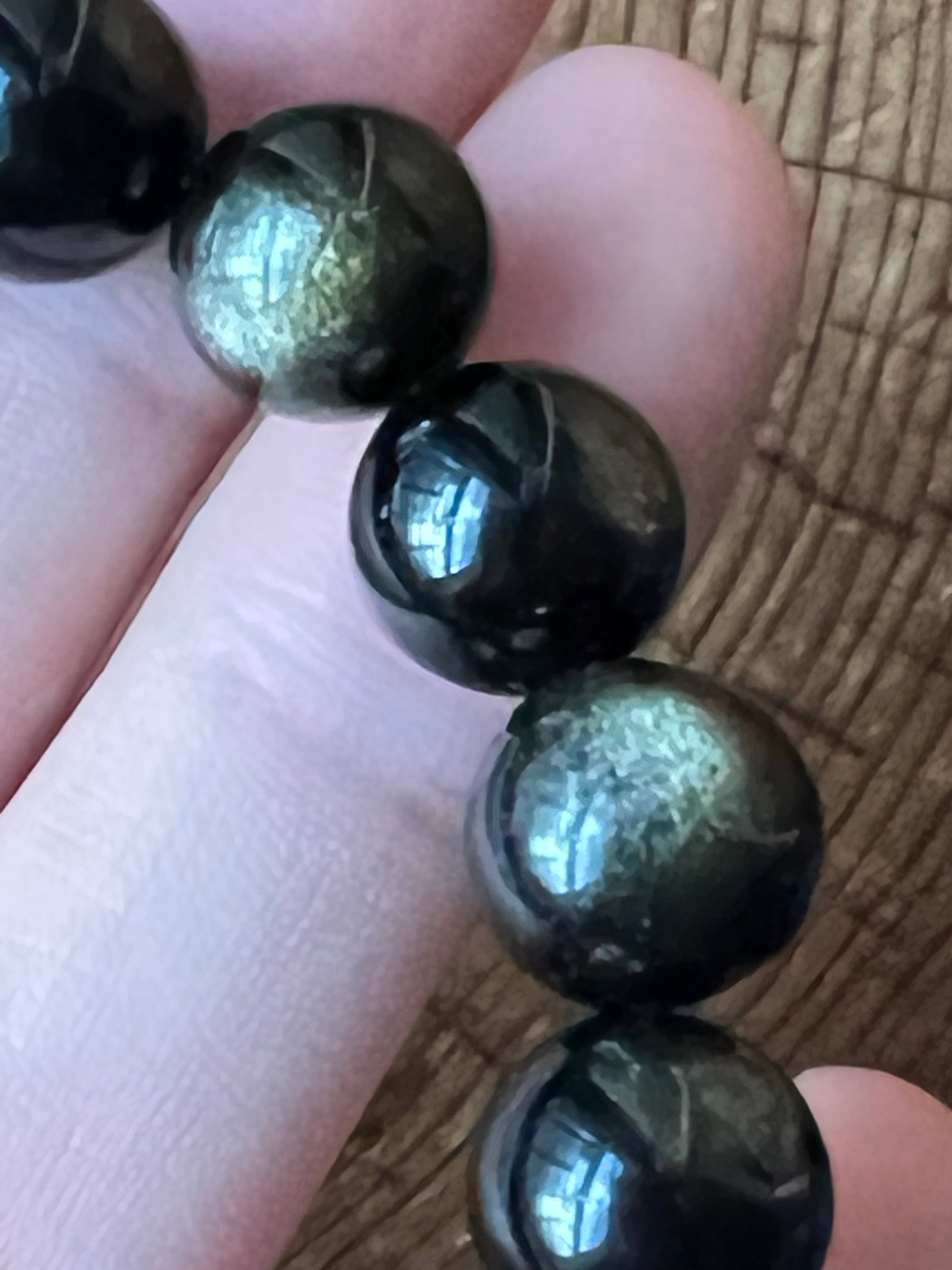 【あなたが眠りにつく前の気持ち】モリオン16mm&ゴールデンオブシディアン ブレス