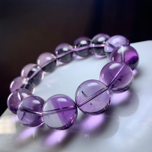 透明度抜群!!艶々ライトカラーアメジスト・ブレスレット