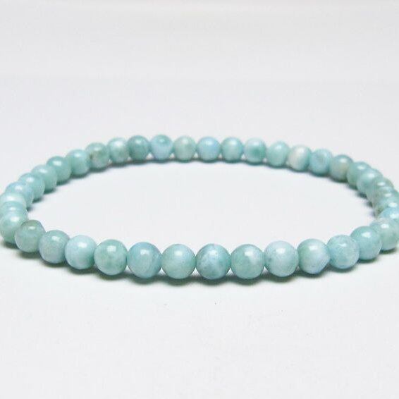 ラリマー ブレスレット 5mm メール便可 一点物 111-50895