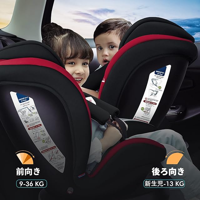 Reecle チャイルドシート 360° 回転式 新生児-12歳頃 (0-36kg) ISOFIX