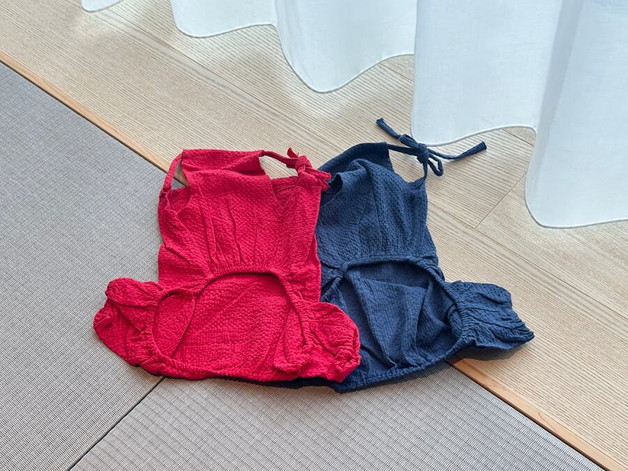vienna romper S ~ XL 2color / 犬服 オールインワン 韓国犬服 ドッグウェア ロンパース ふんわり ボリューム感 ゆったり 袖なし つなぎ 小型犬中型犬 無地 シンプル