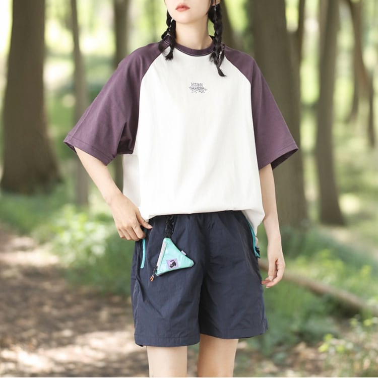 Back Print Raglan Sleeve T-Shirt ‐4col‐ A0530