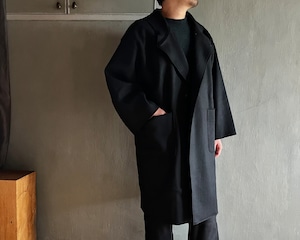 MITTAN｜圧縮ウールニットフードコート 黒 CT-49