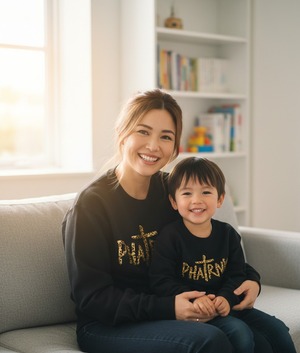 KIDS PHATRNK LEOPARD RHINESTONE PILE SWEAT SHIRT （子供用）