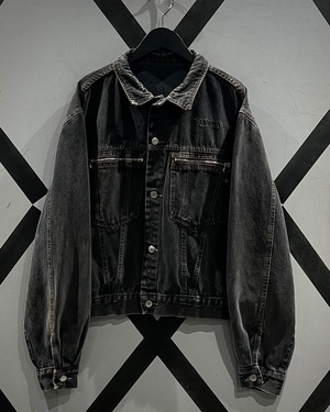 【X vintage】“先染め” Beautiful Fade Color Euro Vintage Denim Tracker Jacket