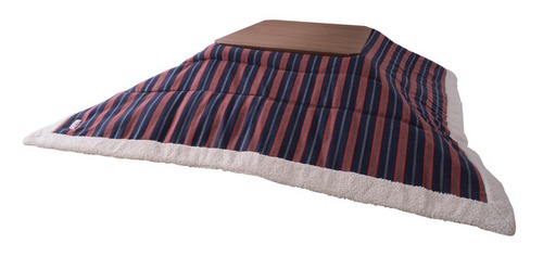 薄掛けコタツ布団 正方形 ストライプ こたつ布団 うす掛け こたつ掛け布団 上掛け インテリア ファブリック