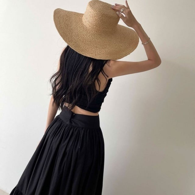 予約販売】セットアップ レディース ロングスカート ブラック ハイ