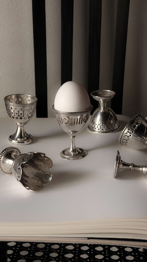 vintage egg stand A