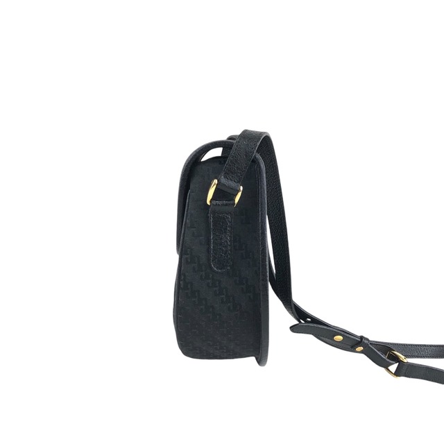 GUCCI グッチ GG ショルダーバッグ ブラック キャンバス レザー ラウンド vintage ヴィンテージ オールド jwht2r